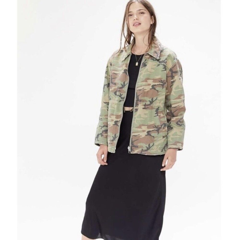 Urban Outfitters Green Camo Bomber Jacket